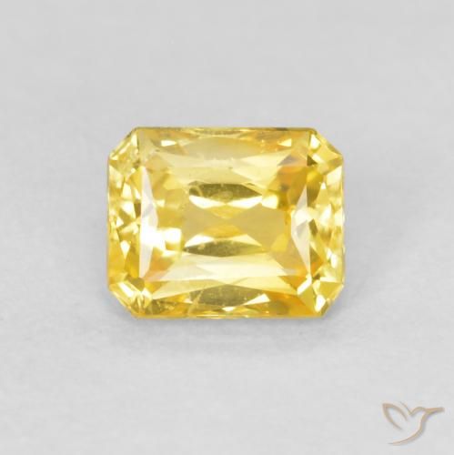 0.56ct 天然 中黄色 蓝宝石, 祖母绿式切割, VS