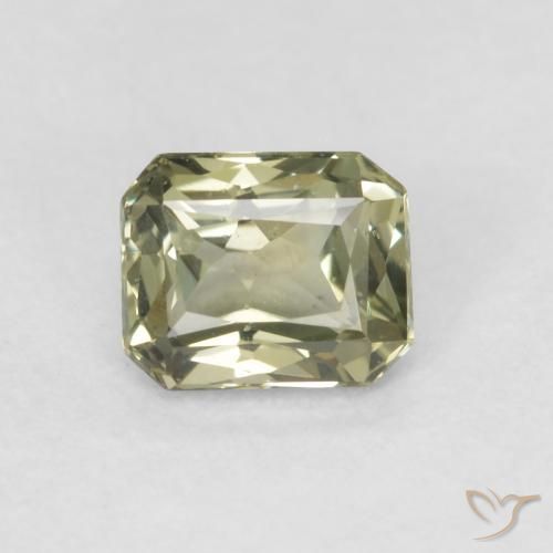 0.57ct 天然 橄榄绿色 蓝宝石, 祖母绿式切割, VVS-VS