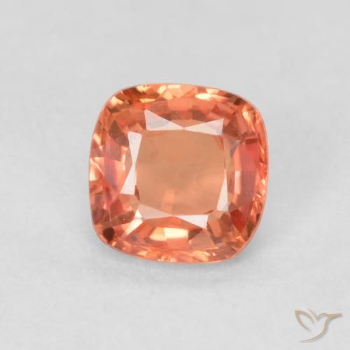 0.50ct 天然 橙红色 蓝宝石, 软垫, VVS