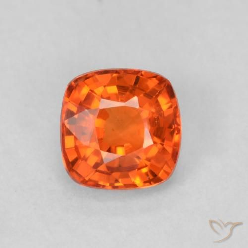 0.51ct 天然 火橙 蓝宝石, 软垫, VVS