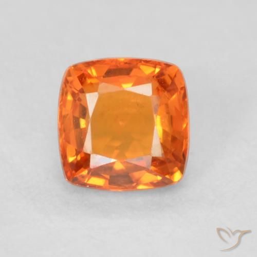 0.61ct 天然 中橙 蓝宝石, 软垫, VVS