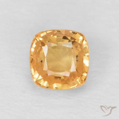 0.75ct 天然 金色 蓝宝石, 软垫, VVS
