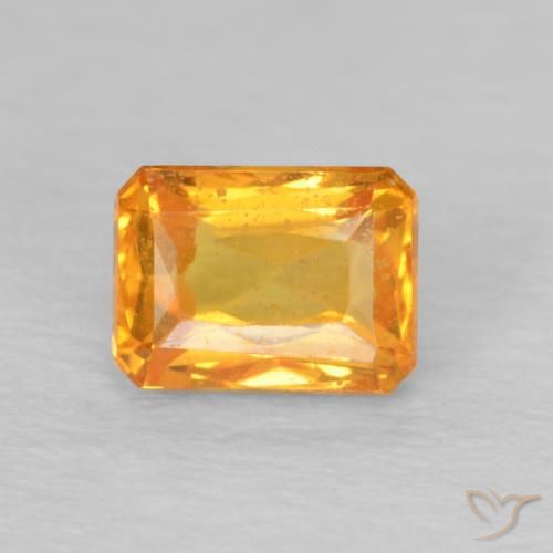 0.74ct 天然 中橙 蓝宝石, 祖母绿式切割, VS