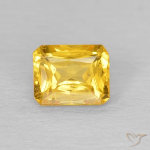 0.47ct 天然 金色 蓝宝石, 祖母绿式切割, VS