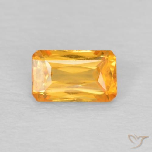 0.41ct 天然 橙金 蓝宝石, 祖母绿式切割, VS