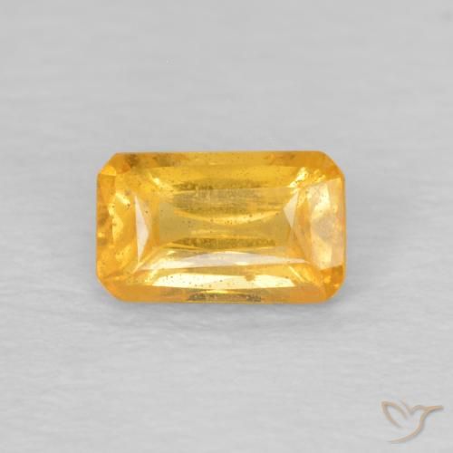 0.41ct 天然 橙金 蓝宝石, 祖母绿式切割, VS