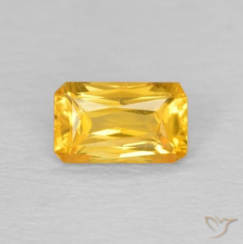 0.36ct 天然 金色 蓝宝石, 祖母绿式切割, VVS-VS