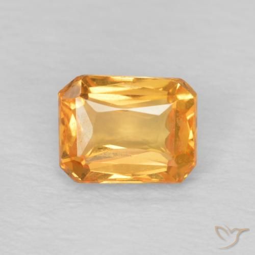 0.52ct 天然 橙金 蓝宝石, 祖母绿式切割, VVS