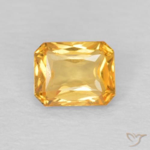0.53ct 天然 中橙 蓝宝石, 祖母绿式切割, VVS