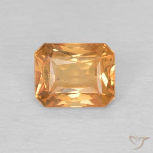 0.50ct 天然 柑橘 蓝宝石, 祖母绿式切割, VVS