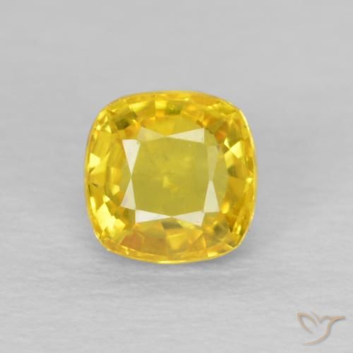 0.57ct 天然 金黄色 蓝宝石, 软垫, VS