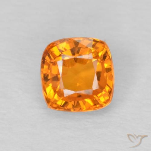 0.64ct 天然 亮橙色 蓝宝石, 软垫, VS