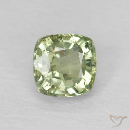 0.60ct 天然 非常浅的绿色 蓝宝石, 软垫, VS