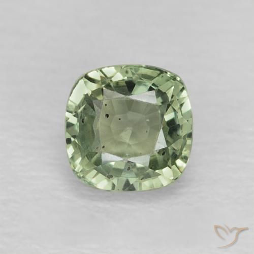 0.75ct 天然 中绿色 蓝宝石, 软垫, VS