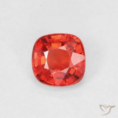 0.45ct 天然 明亮的深红色 - 橙色 蓝宝石, 软垫, VVS-VS