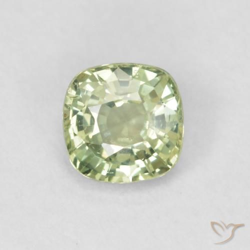 0.43ct 天然 非常浅的鼠尾草绿色 蓝宝石, 软垫, VVS-VS