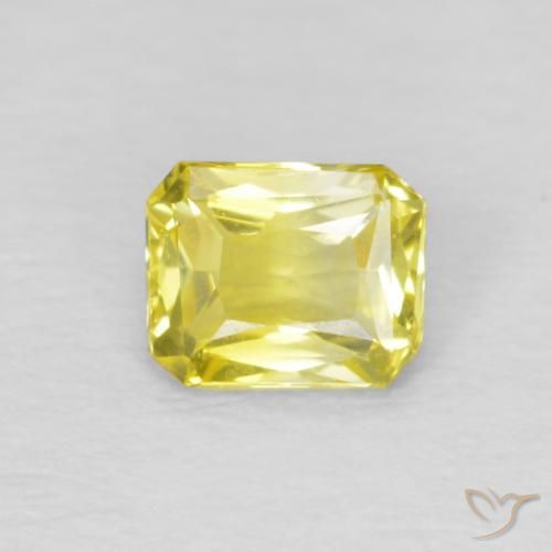 0.49ct 天然 淡黄色 蓝宝石, 祖母绿式切割, VVS