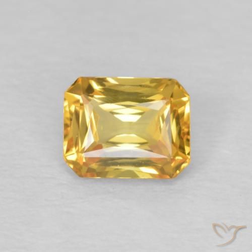 0.53ct 天然 金色 蓝宝石, 祖母绿式切割, VVS