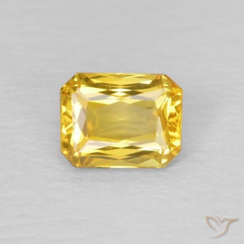 0.52ct 天然 金色 蓝宝石, 祖母绿式切割, VS