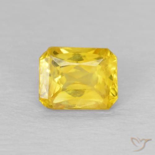 0.56ct 天然 中黄色 蓝宝石, 祖母绿式切割, VS
