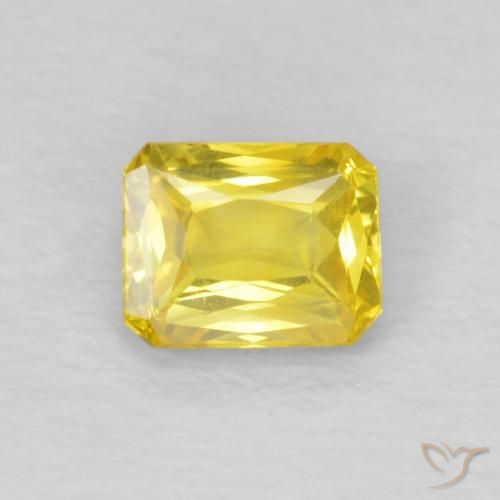 0.53ct 天然 中黄色 蓝宝石, 祖母绿式切割, VS