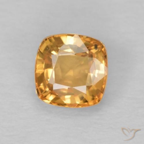 0.62ct 天然 蜜橙色 蓝宝石, 软垫, VVS