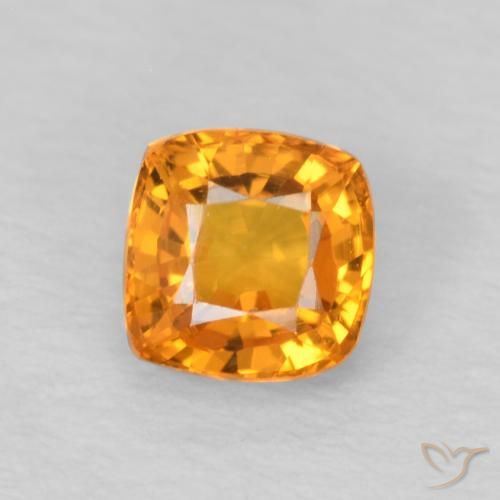 0.61ct 天然 亮橙色 蓝宝石, 软垫, VVS