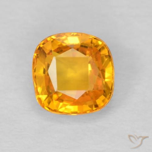0.65ct 天然 橙金 蓝宝石, 软垫, VVS