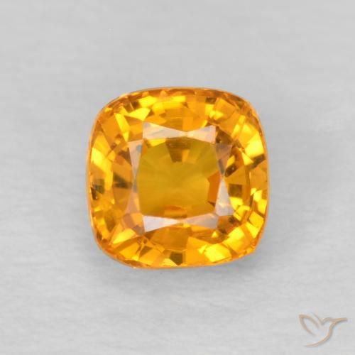 0.68ct 天然 橙金 蓝宝石, 软垫, VVS