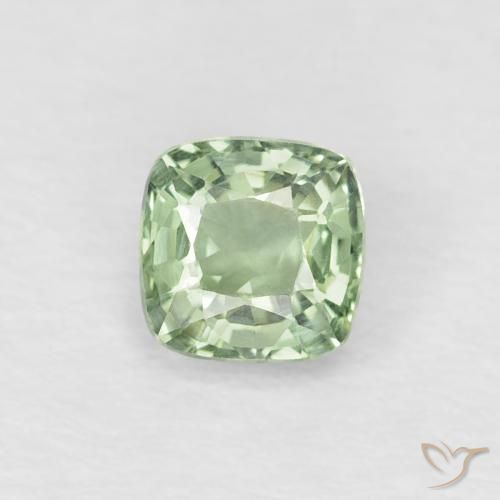 0.48ct 天然 非常浅的绿色 蓝宝石, 软垫, VVS