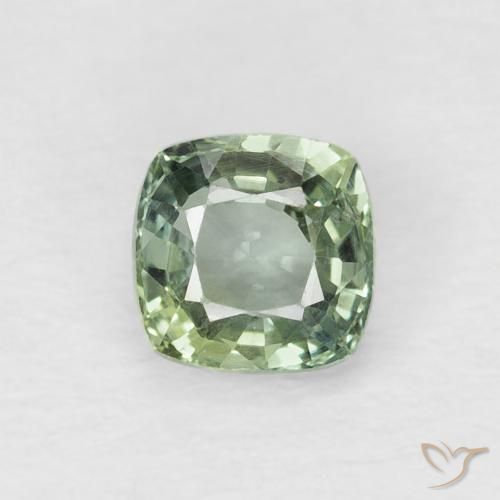 0.65ct 天然 浅苔绿色 蓝宝石, 软垫, VVS-VS
