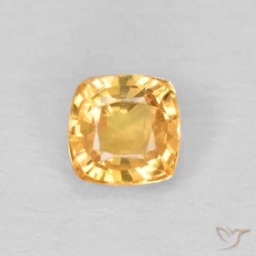 0.49ct 天然 浅橙色-金色 蓝宝石, 软垫, VS