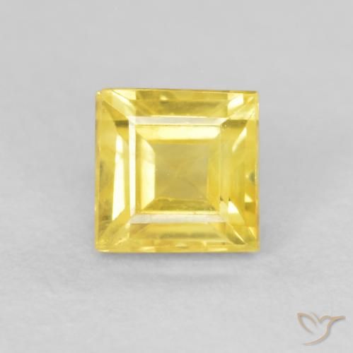 0.60ct 天然 中黄色 蓝宝石, 正方形, VVS-VS
