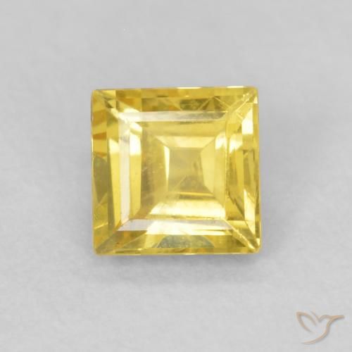 0.49ct 天然 蜜黄色 蓝宝石, 正方形, VVS-VS