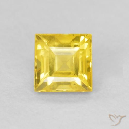 0.51ct 天然 中黄色 蓝宝石, 正方形, VS