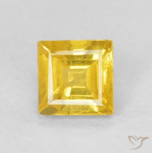 0.59ct 天然 蜜黄色 蓝宝石, 正方形, VS