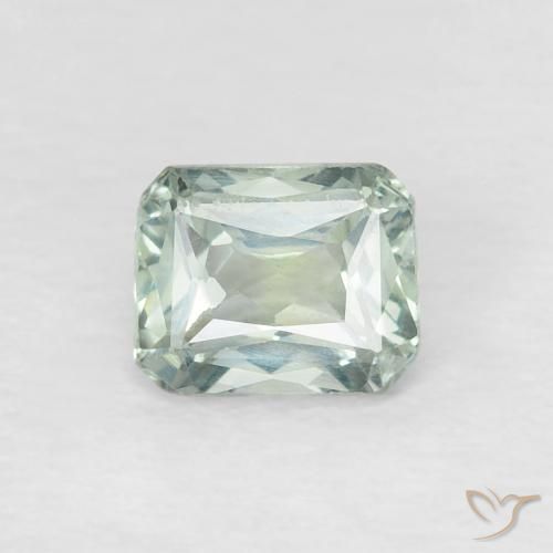 0.60ct 天然 浅绿色 蓝宝石, 祖母绿式切割, VVS-VS