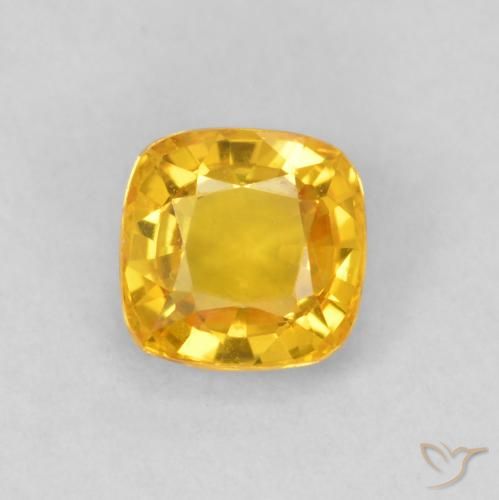 0.62ct 天然 亮金 蓝宝石, 软垫, VVS