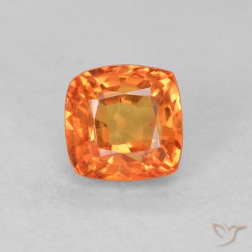 0.64ct 天然 亮橙色 蓝宝石, 软垫, VVS