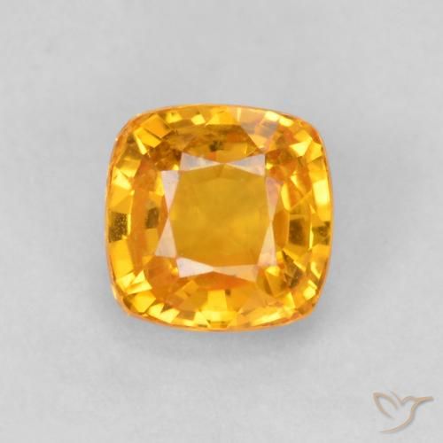 0.76ct 天然 橙金 蓝宝石, 软垫, VVS