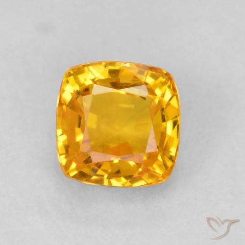 0.78ct 天然 金橙色 蓝宝石, 软垫, VVS