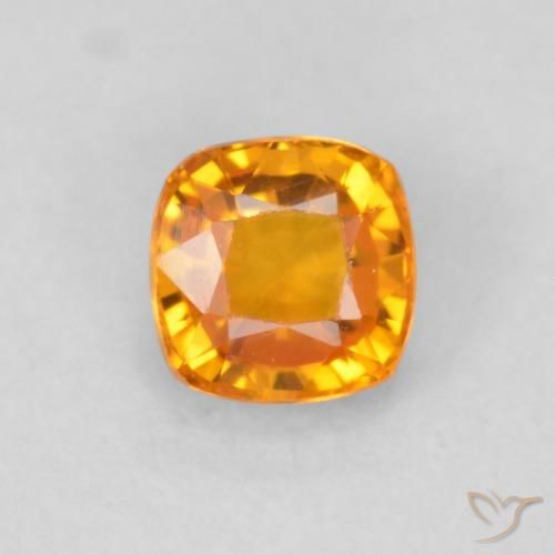 0.63ct 天然 亮橙色 蓝宝石, 软垫, VVS