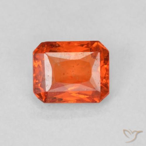 0.53ct 天然 暖橙 蓝宝石, 祖母绿式切割, SI