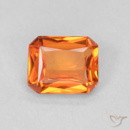 0.54ct 天然 火橙 蓝宝石, 祖母绿式切割, VS
