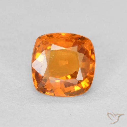 0.56ct 天然 亮橙色 蓝宝石, 软垫, VS