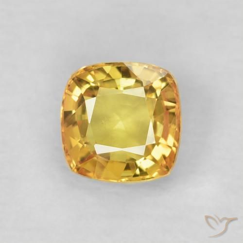 0.60ct 天然 中黄色 蓝宝石, 软垫, VVS-VS
