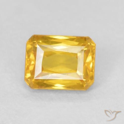 0.72ct 天然 金色 蓝宝石, 祖母绿式切割, VVS-VS