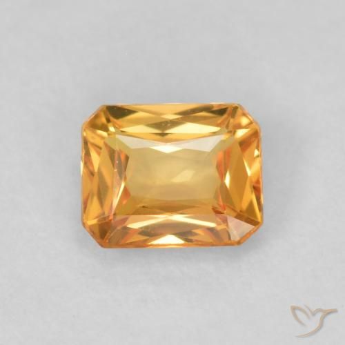 0.48ct 天然 深橙金 蓝宝石, 祖母绿式切割, VVS-VS