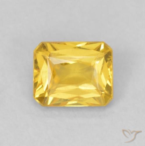 0.58ct 天然 金色 蓝宝石, 祖母绿式切割, VVS-VS