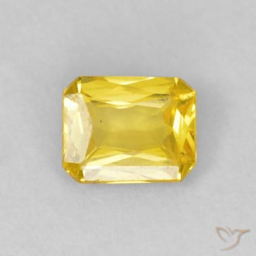 0.46ct 天然 淡蜜黄色 蓝宝石, 祖母绿式切割, VVS-VS